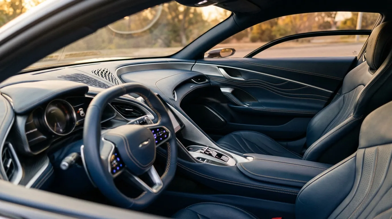 Cockpit luxueux d'une voiture de sport décapotable moderne