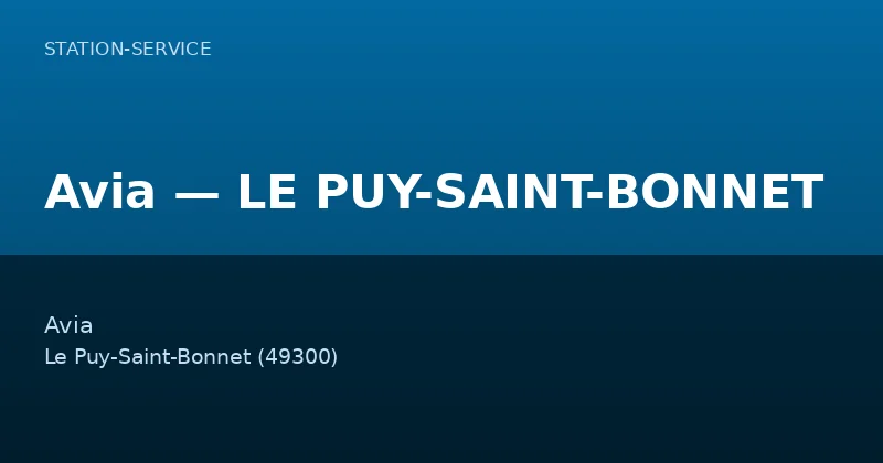 Avia — LE PUY-SAINT-BONNET — Station-Service à Le Puy-Saint-Bonnet