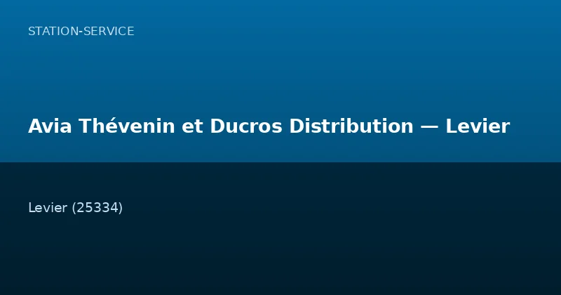 Avia Thévenin et Ducros Distribution — Levier