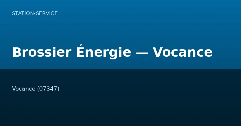 Brossier Énergie — Vocance