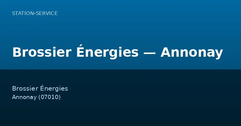 Brossier Énergies — Annonay