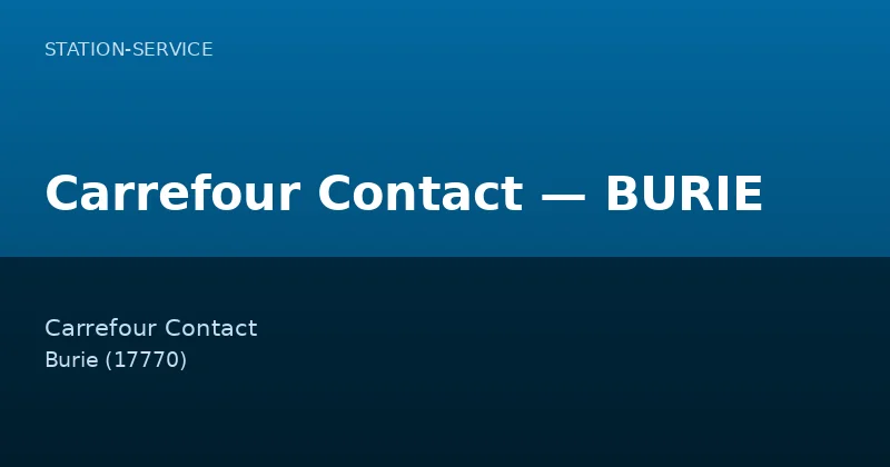Carrefour Contact — BURIE