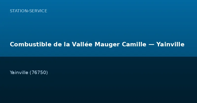 Combustible de la Vallée Mauger Camille — Yainville