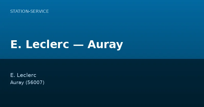 E. Leclerc — Auray