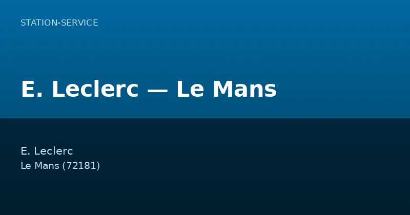 E. Leclerc — Le Mans