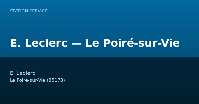 E. Leclerc — Le Poiré-sur-Vie