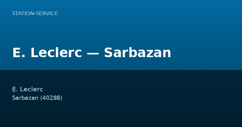 E. Leclerc — Sarbazan