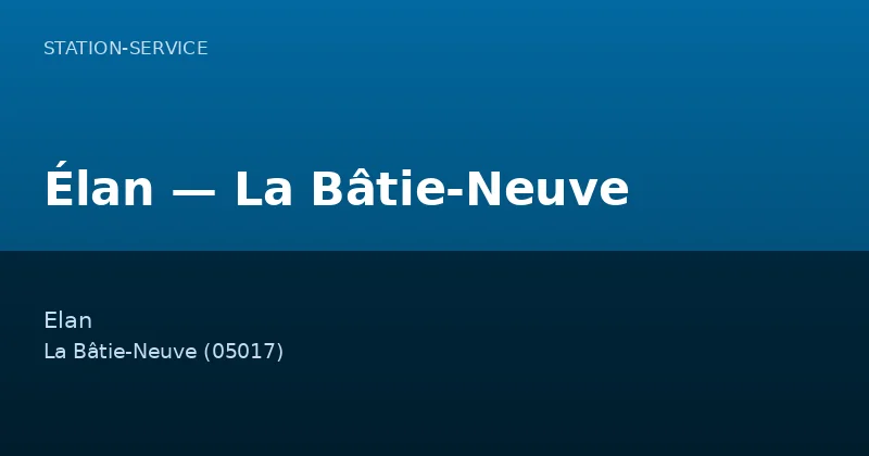 Élan — La Bâtie-Neuve