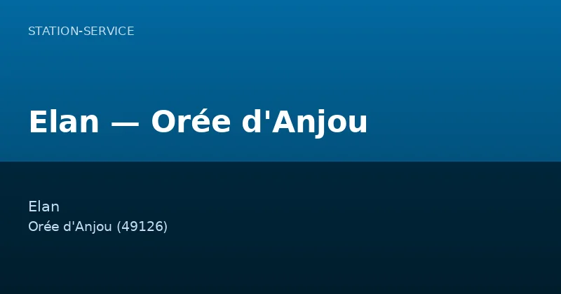 Elan — Orée d'Anjou