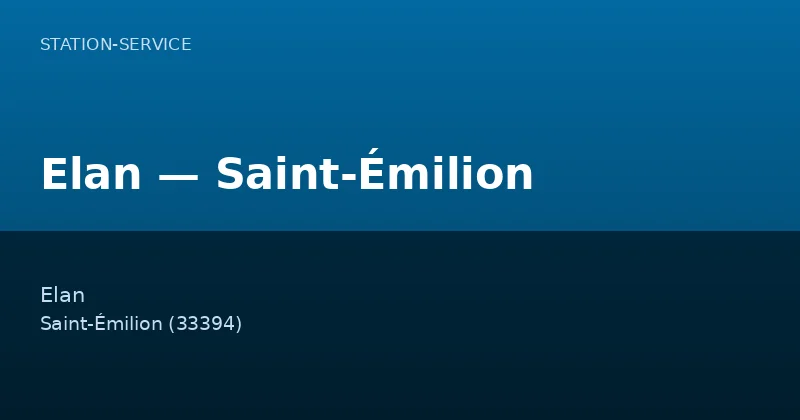 Elan — Saint-Émilion