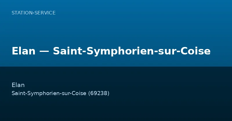 Elan — Saint-Symphorien-sur-Coise