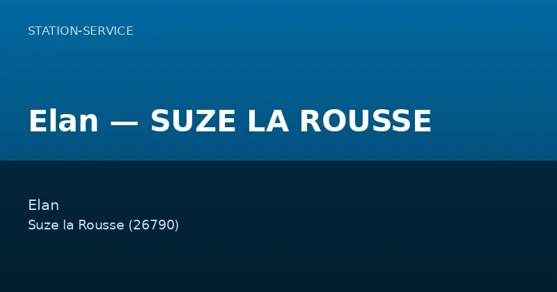 Elan — SUZE LA ROUSSE