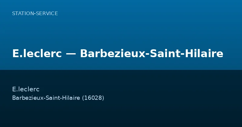 E.leclerc — Barbezieux-Saint-Hilaire