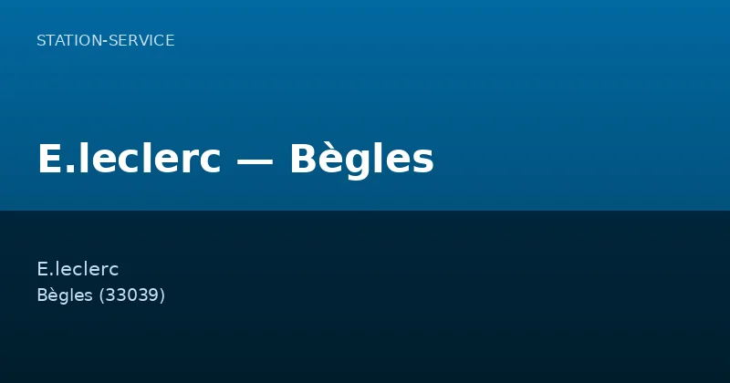 E.leclerc — Bègles