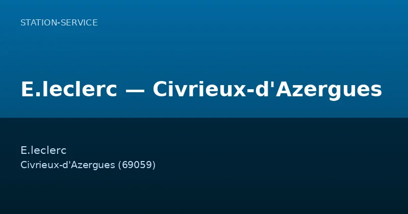 E.leclerc — Civrieux-d'Azergues