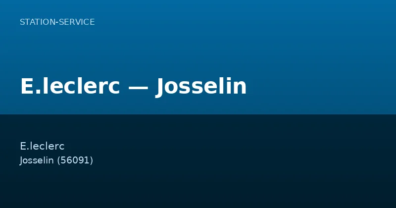E.leclerc — Josselin