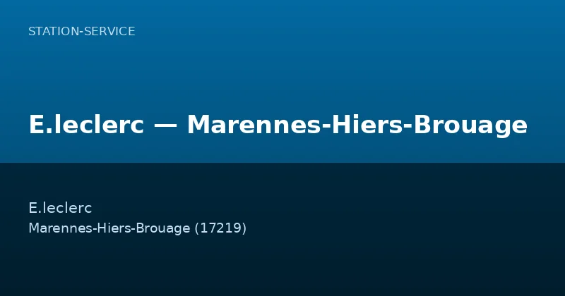 E.leclerc — Marennes-Hiers-Brouage