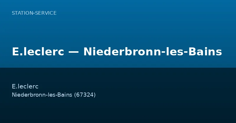 E.leclerc — Niederbronn-les-Bains