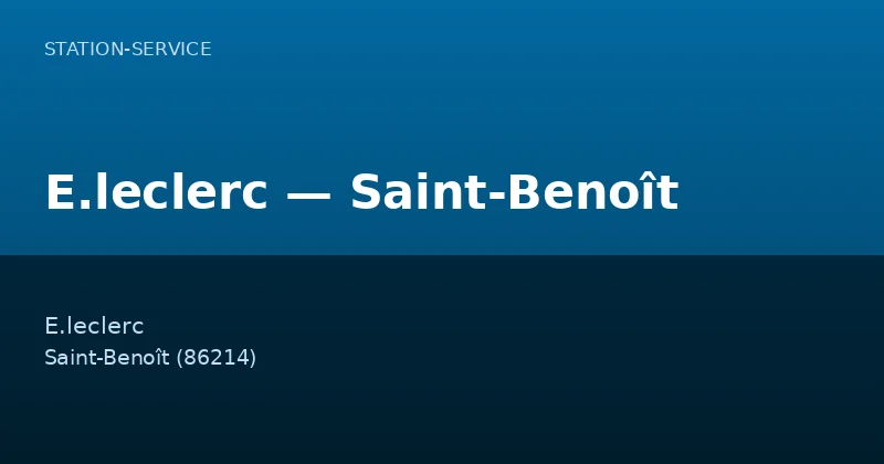 E.leclerc — Saint-Benoît