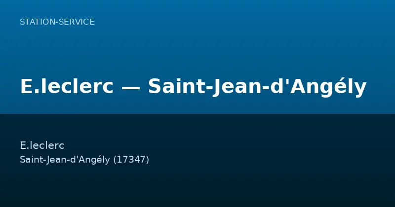 E.leclerc — Saint-Jean-d'Angély