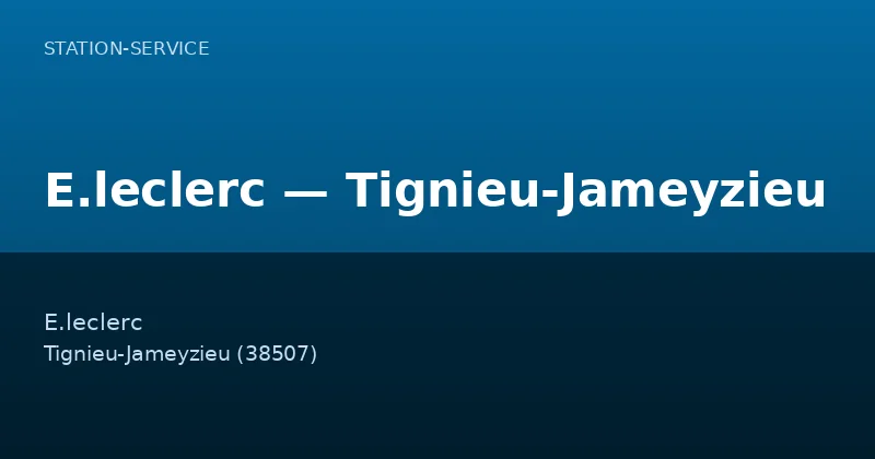 E.leclerc — Tignieu-Jameyzieu