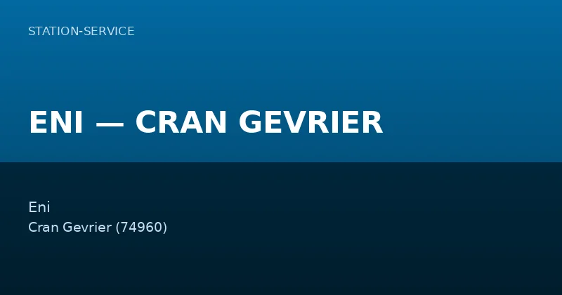 ENI — CRAN GEVRIER