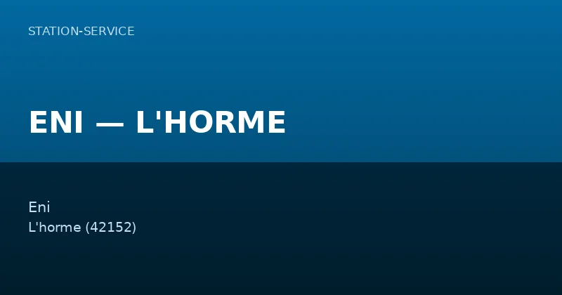 ENI — L'HORME