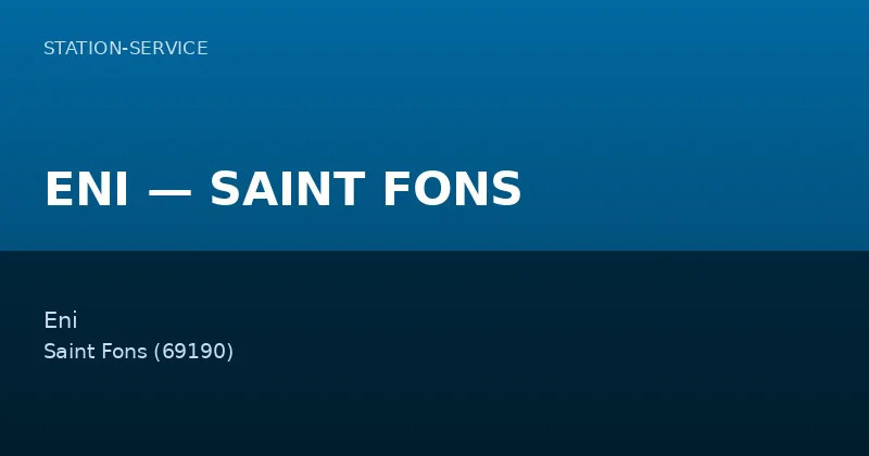 ENI — SAINT FONS