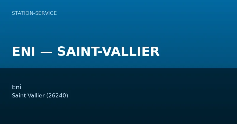 ENI — SAINT-VALLIER
