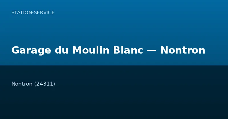 Garage du Moulin Blanc — Nontron