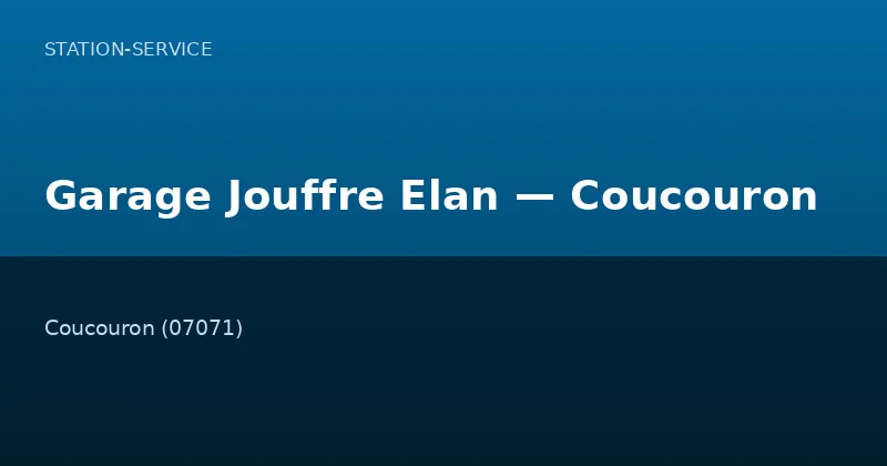Garage Jouffre Elan — Coucouron