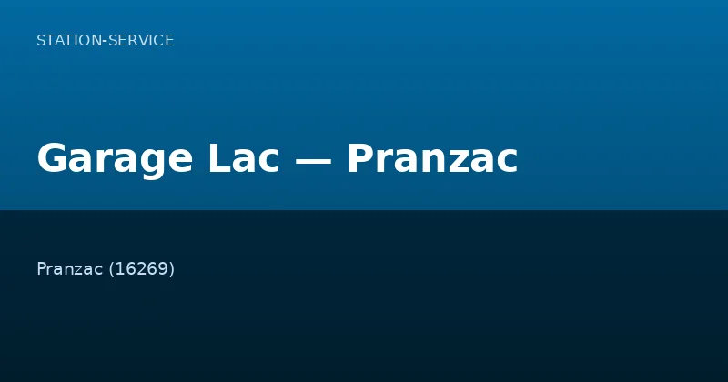 Garage Lac — Pranzac