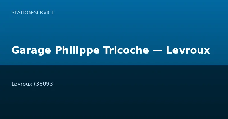 Garage Philippe Tricoche — Levroux