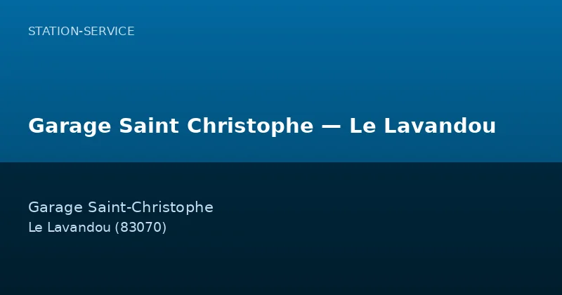Garage Saint Christophe — Le Lavandou