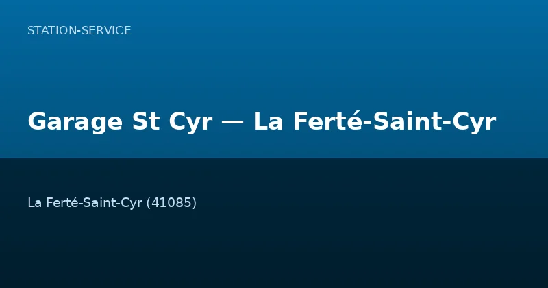 Garage St Cyr — La Ferté-Saint-Cyr