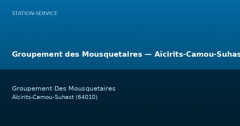 Groupement des Mousquetaires — Aïcirits-Camou-Suhast