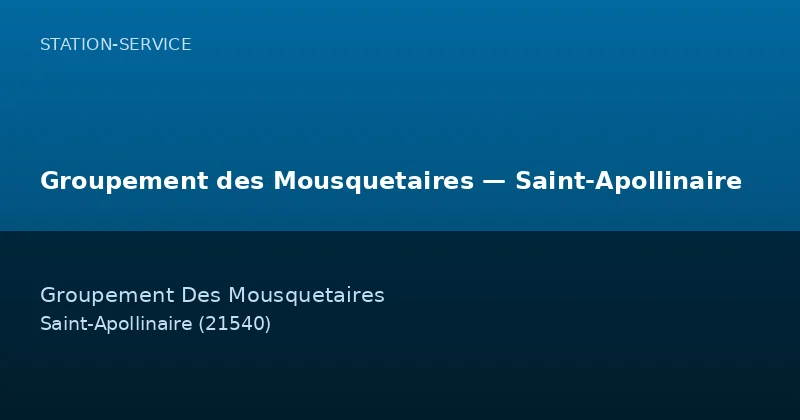 Groupement des Mousquetaires — Saint-Apollinaire