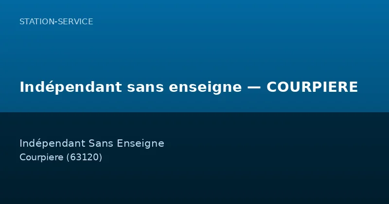 Indépendant sans enseigne — COURPIERE