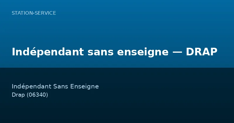 Indépendant sans enseigne — DRAP