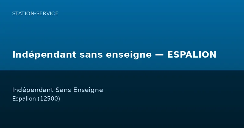 Indépendant sans enseigne — ESPALION