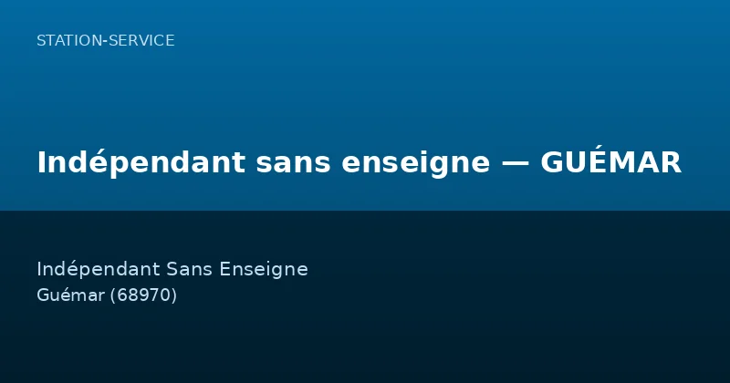 Indépendant sans enseigne — GUÉMAR
