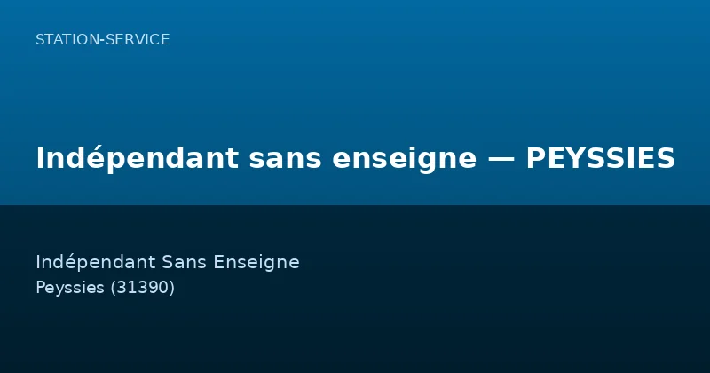 Indépendant sans enseigne — PEYSSIES