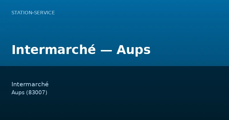 Intermarché — Aups