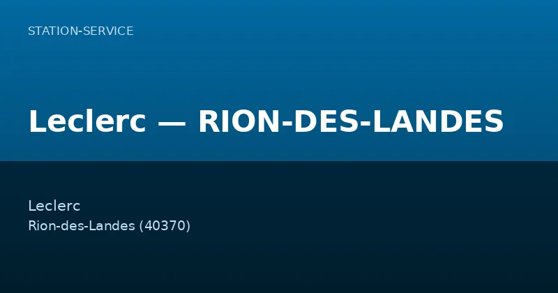 Leclerc — RION-DES-LANDES