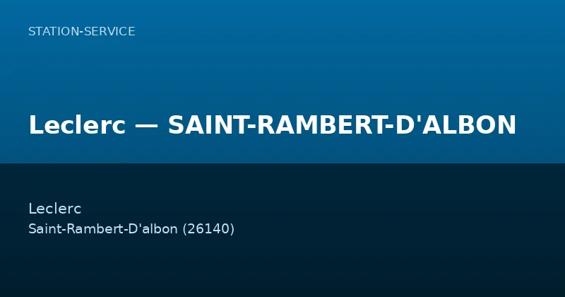 Leclerc — SAINT-RAMBERT-D'ALBON