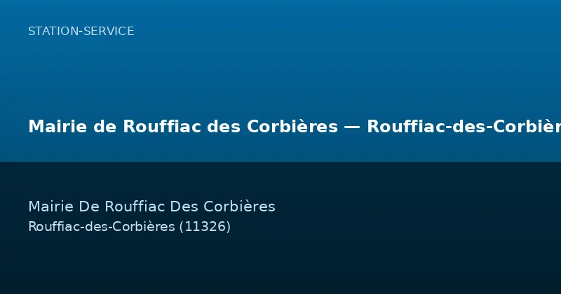 Mairie de Rouffiac des Corbières — Rouffiac-des-Corbières