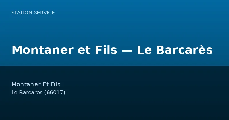 Montaner et Fils — Le Barcarès