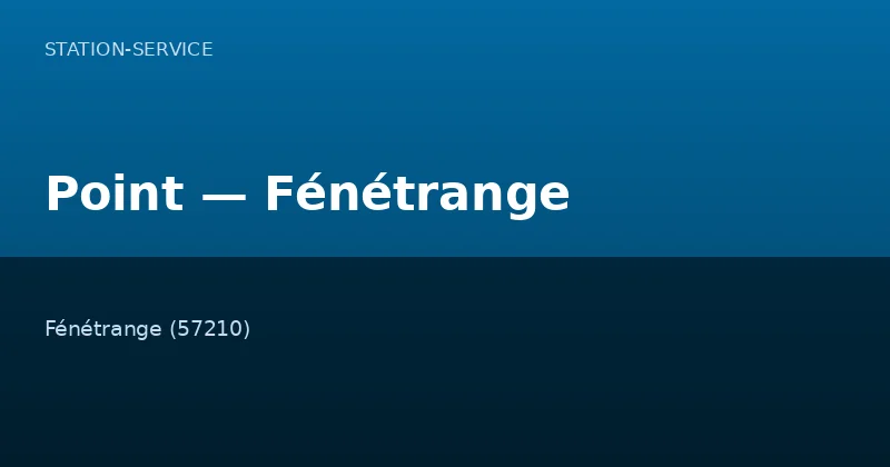 Point — Fénétrange
