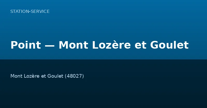 Point — Mont Lozère et Goulet
