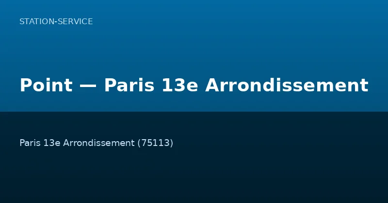 Point — Paris 13e Arrondissement